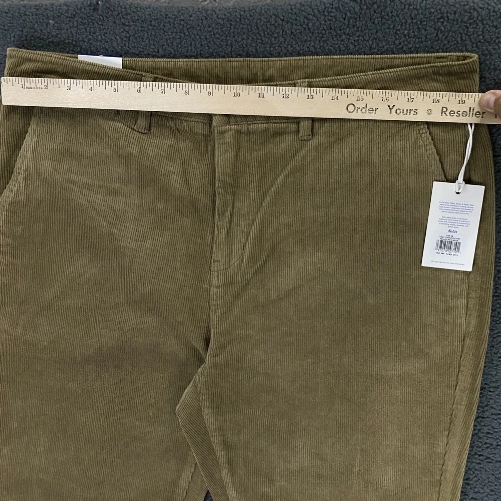 Katin Corey Corduroy Pant Mens 38x32 Slim Straight Chino Beige Brown